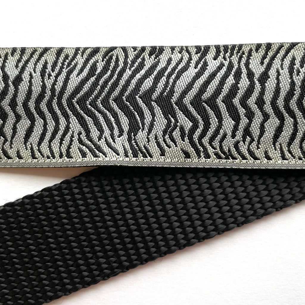 Hidden Prong Dog Training Collar Black with Zebra Design