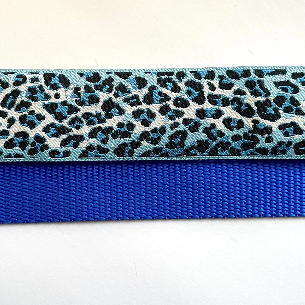 Hidden Prong Dog Training Collar Blue with Animal Print Design