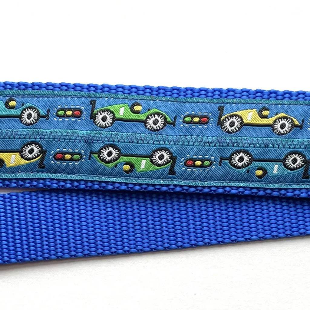 Hidden Prong Dog Training Collar Blue with Cars Design