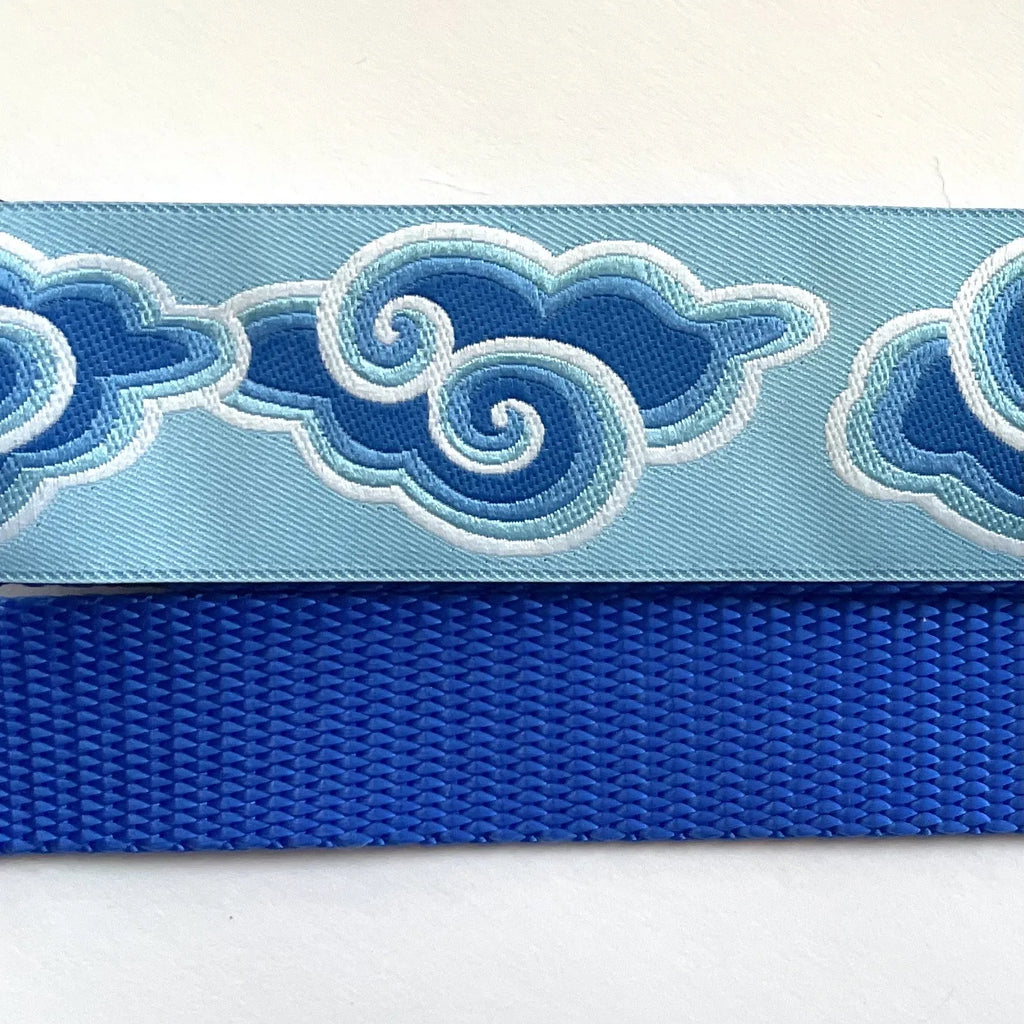 Hidden Prong Dog Training Collar Blue with Clouds Design