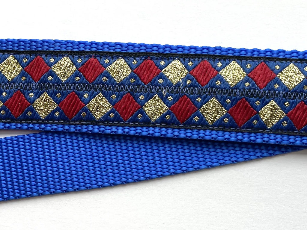 Hidden Prong Dog Training Collar Blue with Diamond Design