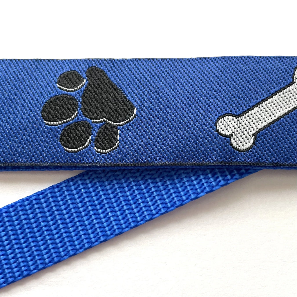 Hidden Prong Dog Training Collar Blue with Paws and Bones Design