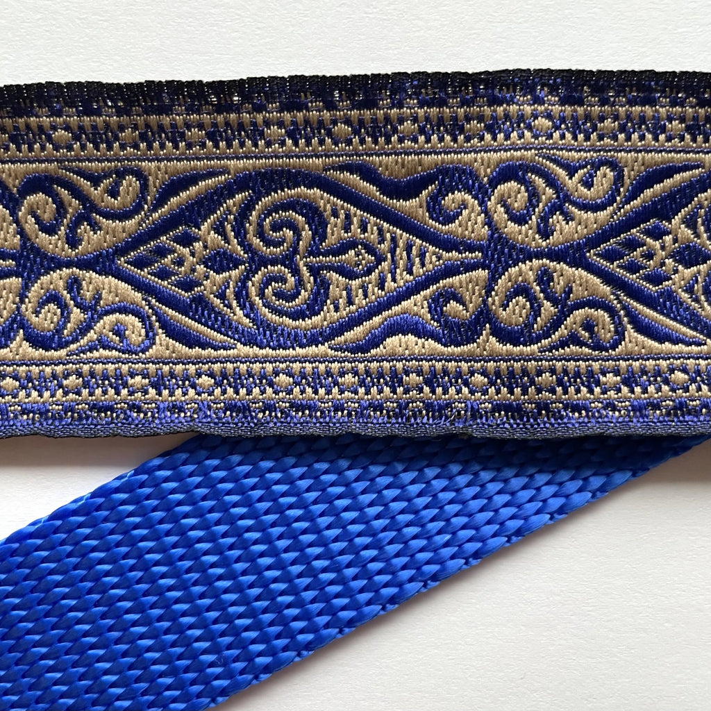 Hidden Prong Dog Training Collar Blue with Tribal Design