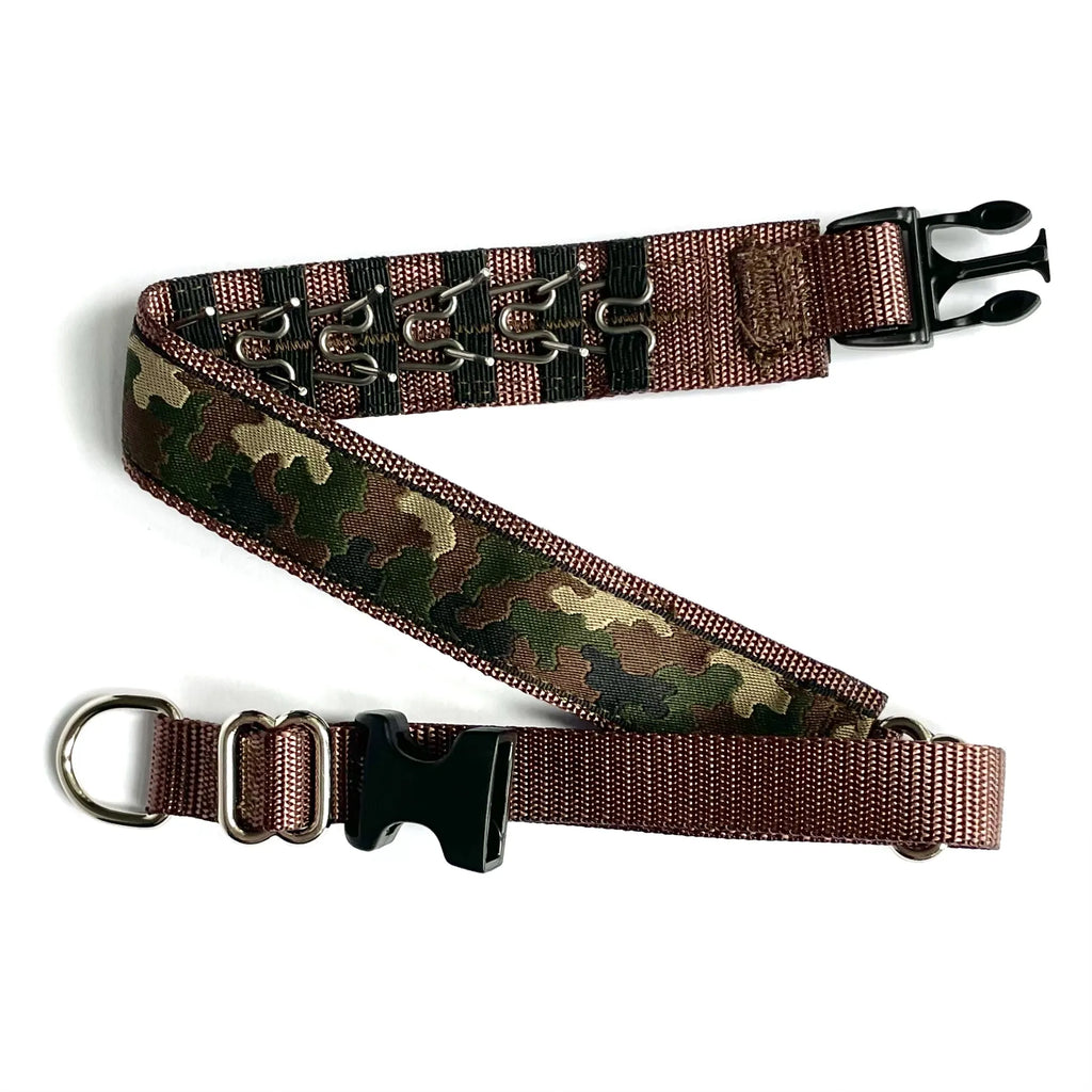 Hidden Prong Dog Training Collar Brown Camouflage Design