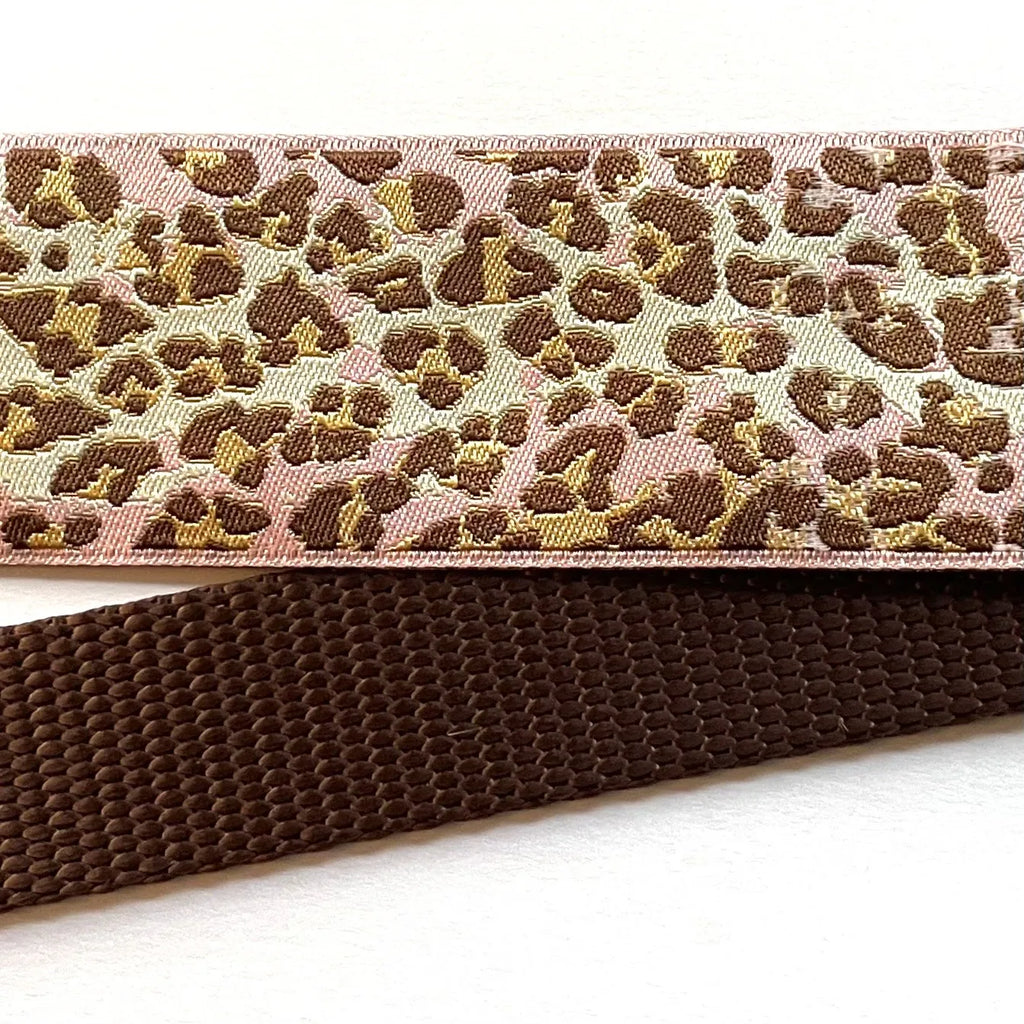 Hidden Prong Dog Training Collar Brown with Animal Spots Design