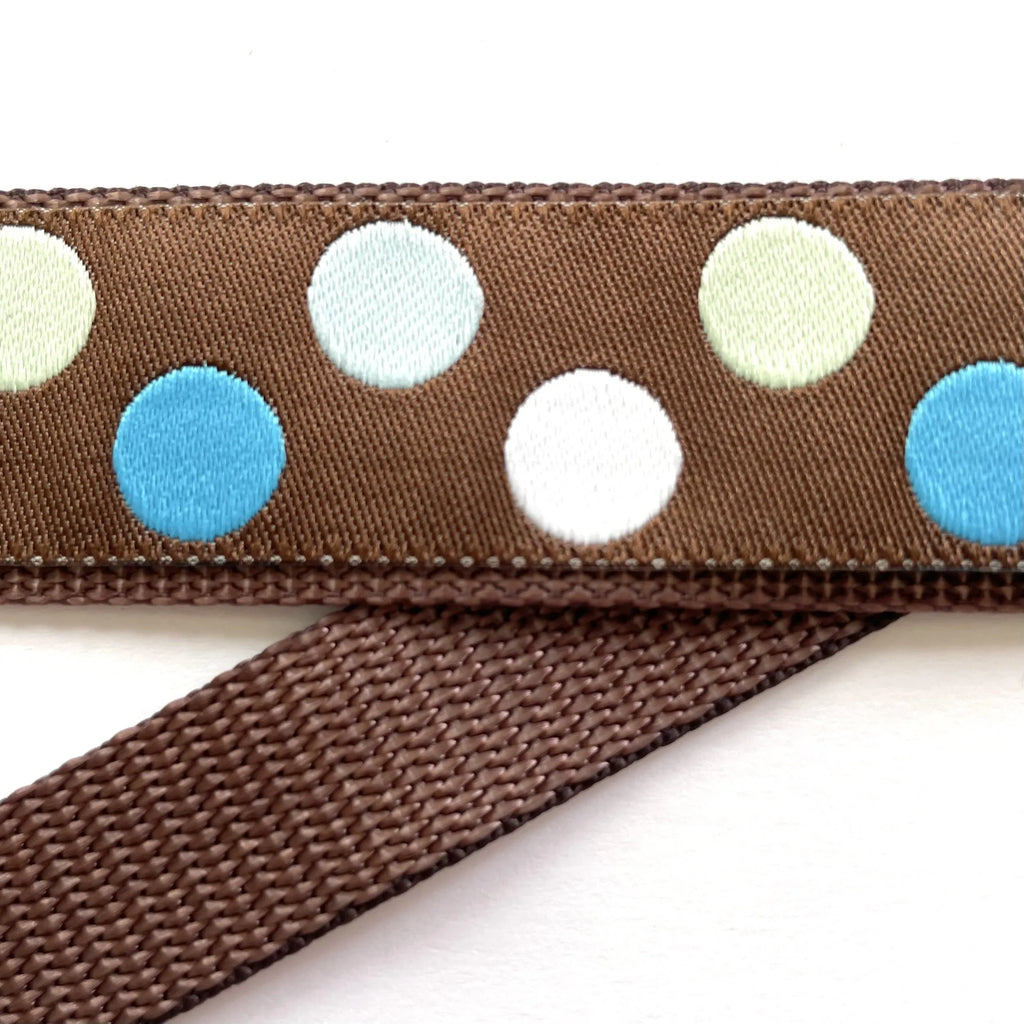 Hidden Prong Dog Training Collar Brown with Dots Design