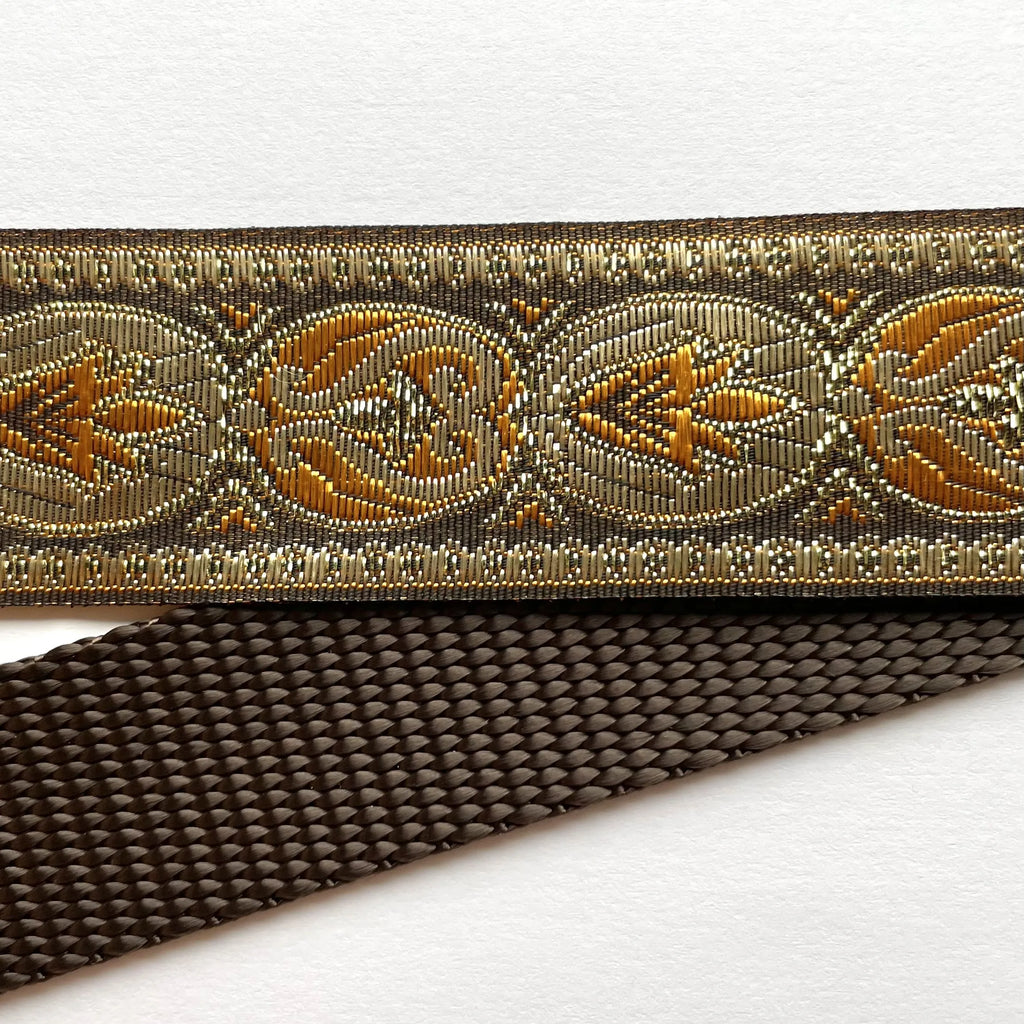 Hidden Prong Dog Training Collar Brown with Gold Elegant Design