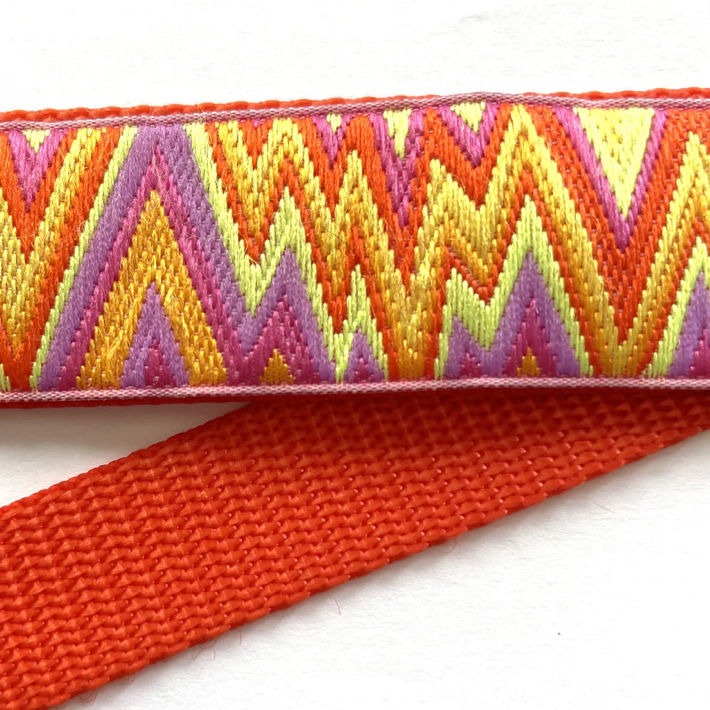Hidden Prong Dog Training Collar Orange with Peaks Design