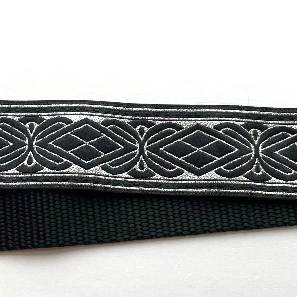 Hidden Prong Dog Training Collar Purple with Black and Silver Geometric Design
