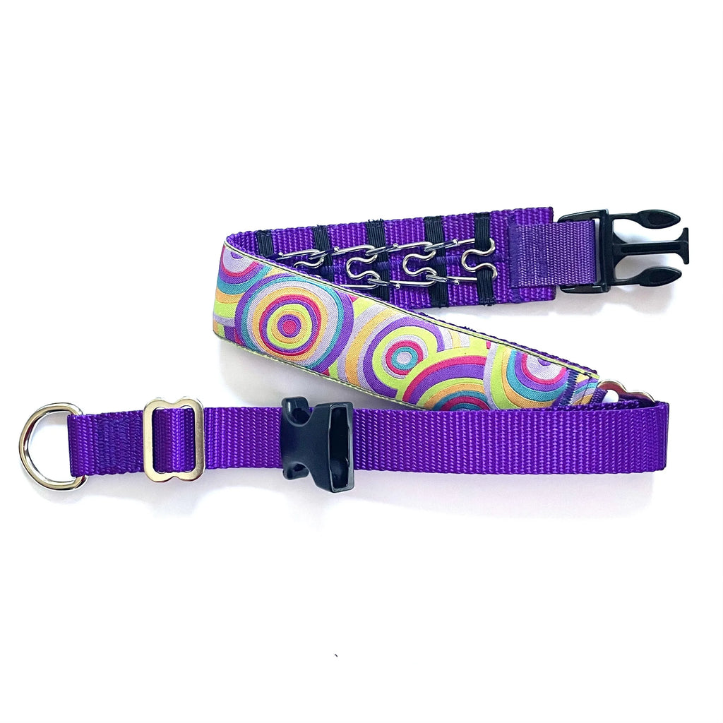 Hidden Prong Dog Training Collar Purple with Circles Design