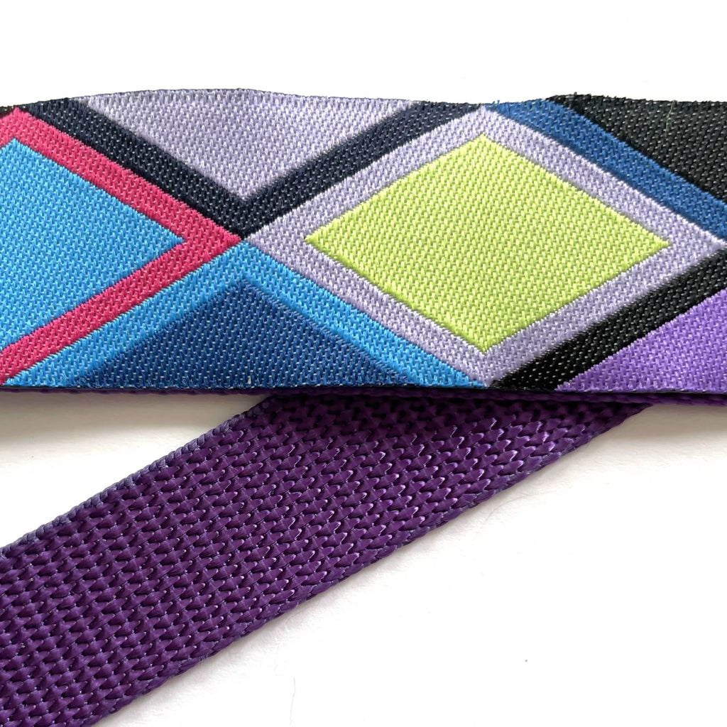 Hidden Prong Dog Training Collar Purple with Diamonds Design