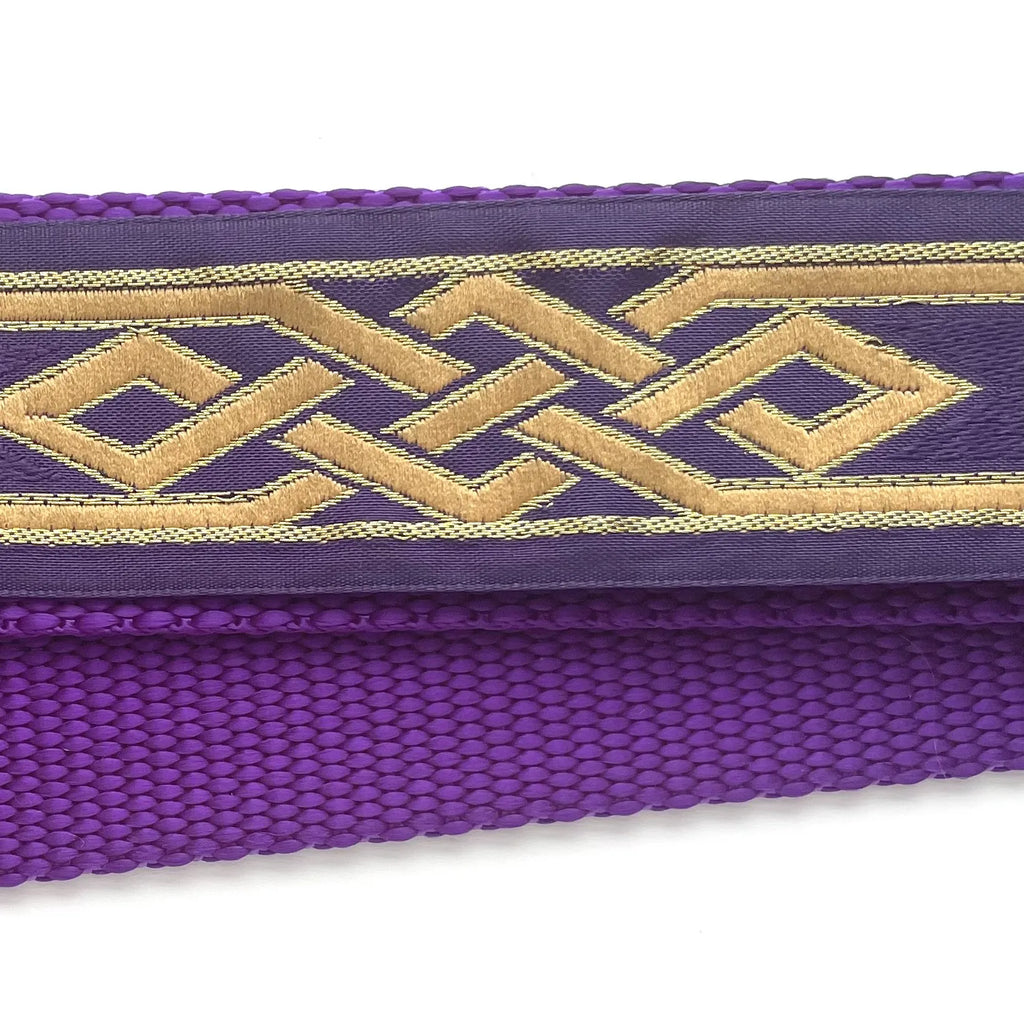 Hidden Prong Dog Training Collar Purple with Gold Design