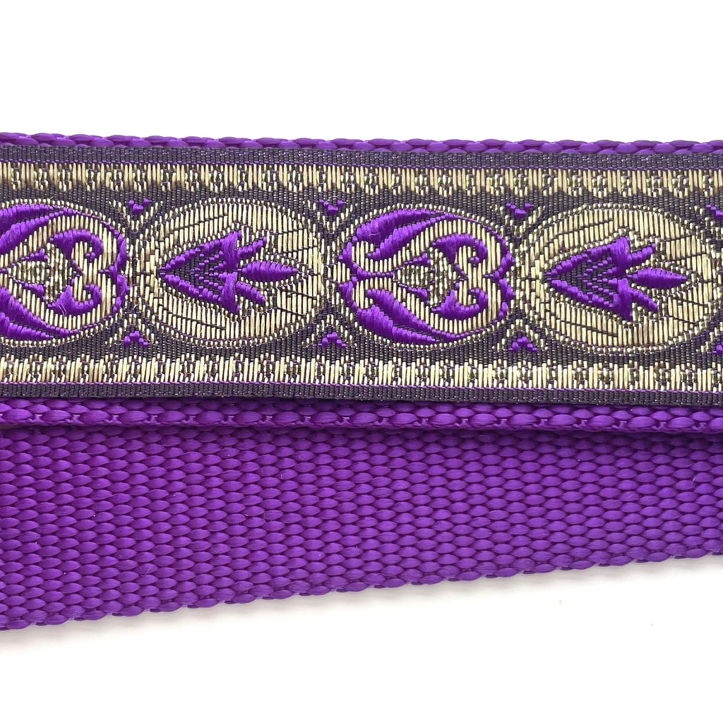 Hidden Prong Dog Training Collar Purple with Gold Elegant Design