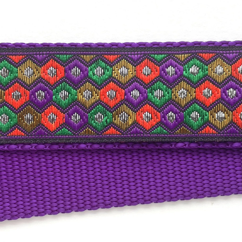 Hidden Prong Dog Training Collar Purple with Jewels Design