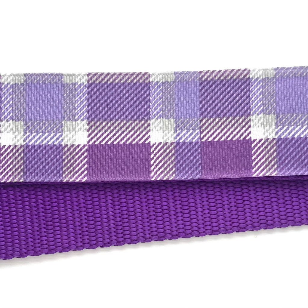 Hidden Prong Dog Training Collar Purple with Plaid Design