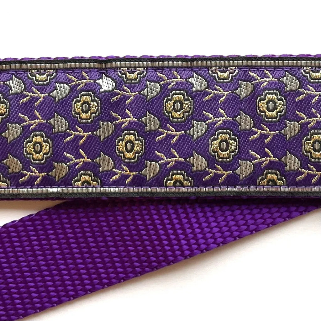Hidden Prong Dog Training Collar Purple with Flowers Design