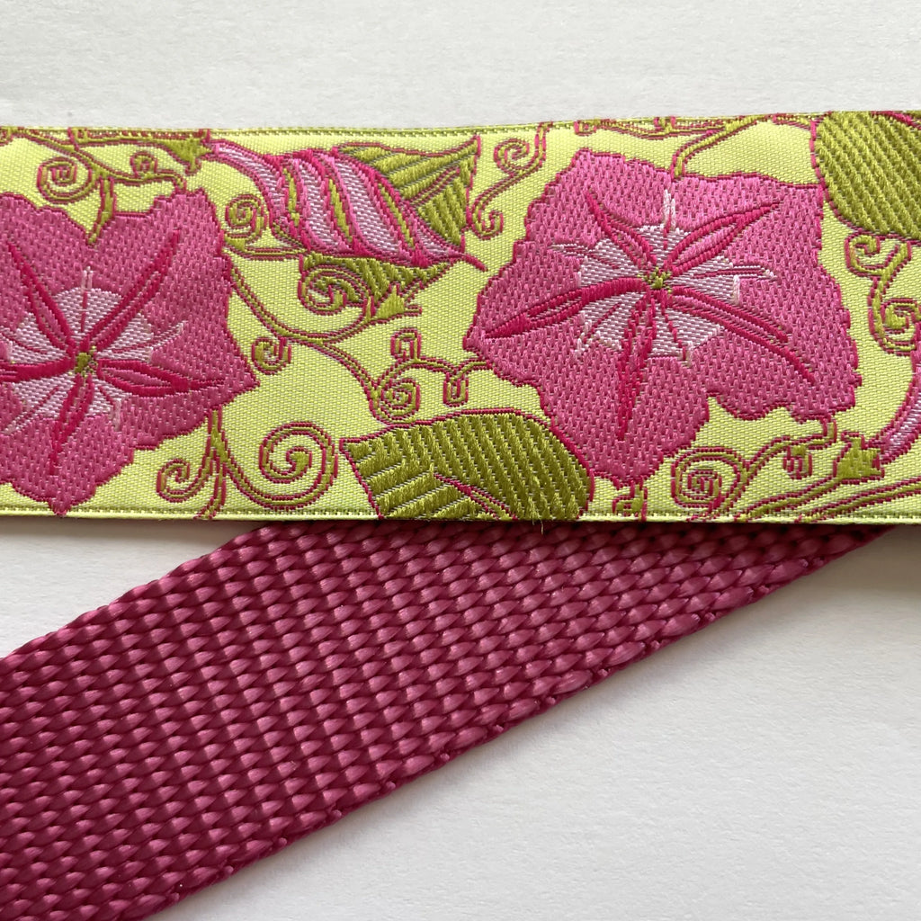 Hidden Prong Dog Training Collar Raspberry with Floral Design