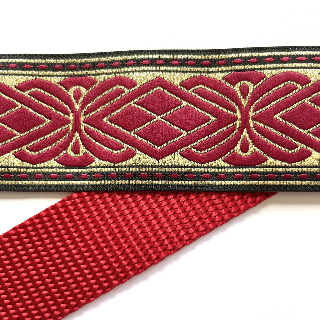 Hidden Prong Dog Training Collar Red and Gold Design