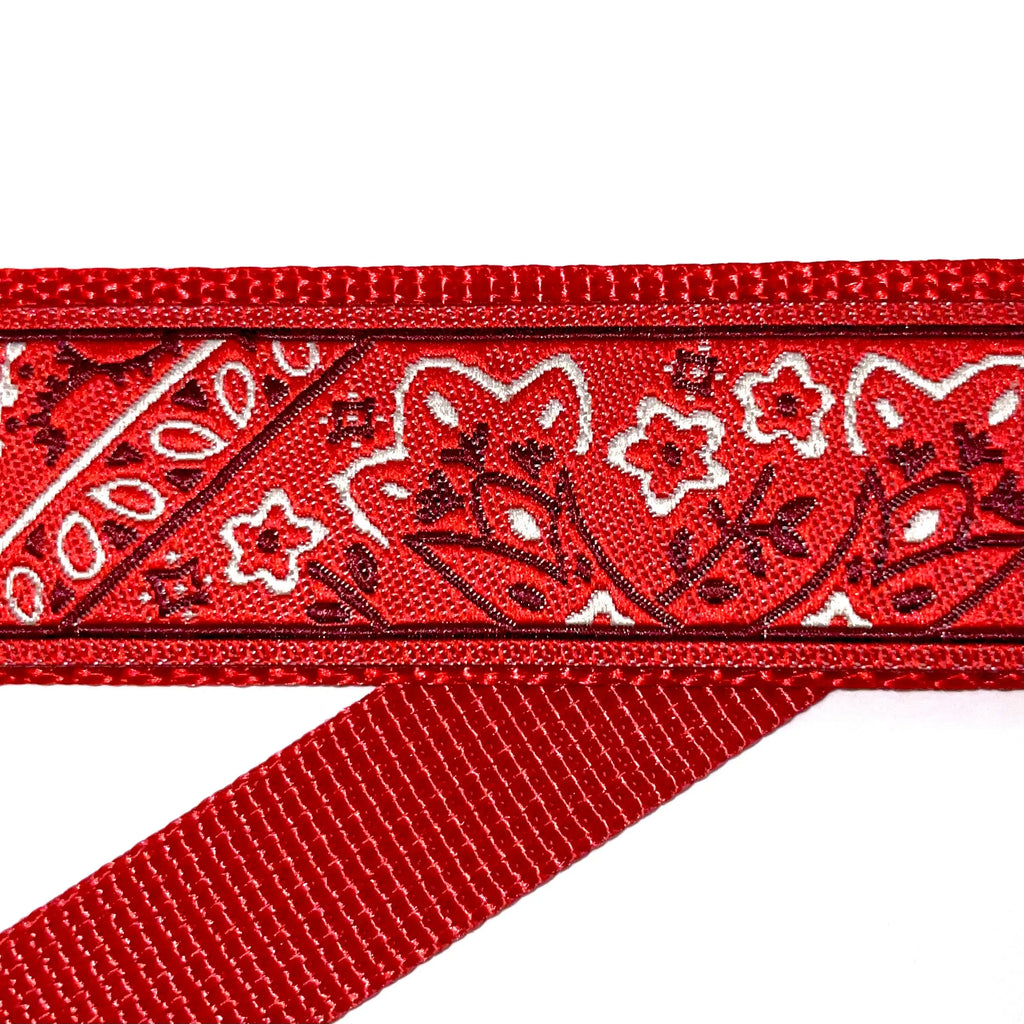 Hidden Prong Dog Training Collar Red with Bandana Design