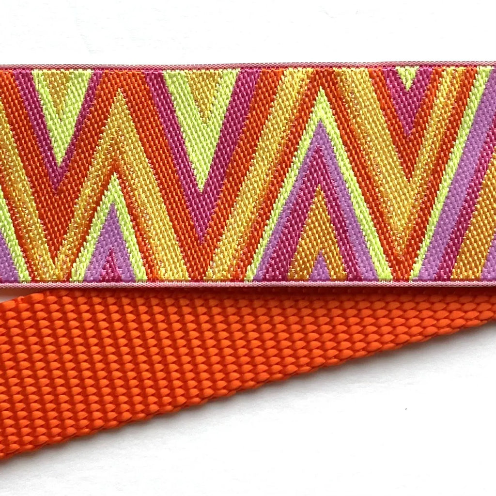 Hidden Prong Dog Training Collar with Orange Peaks Design